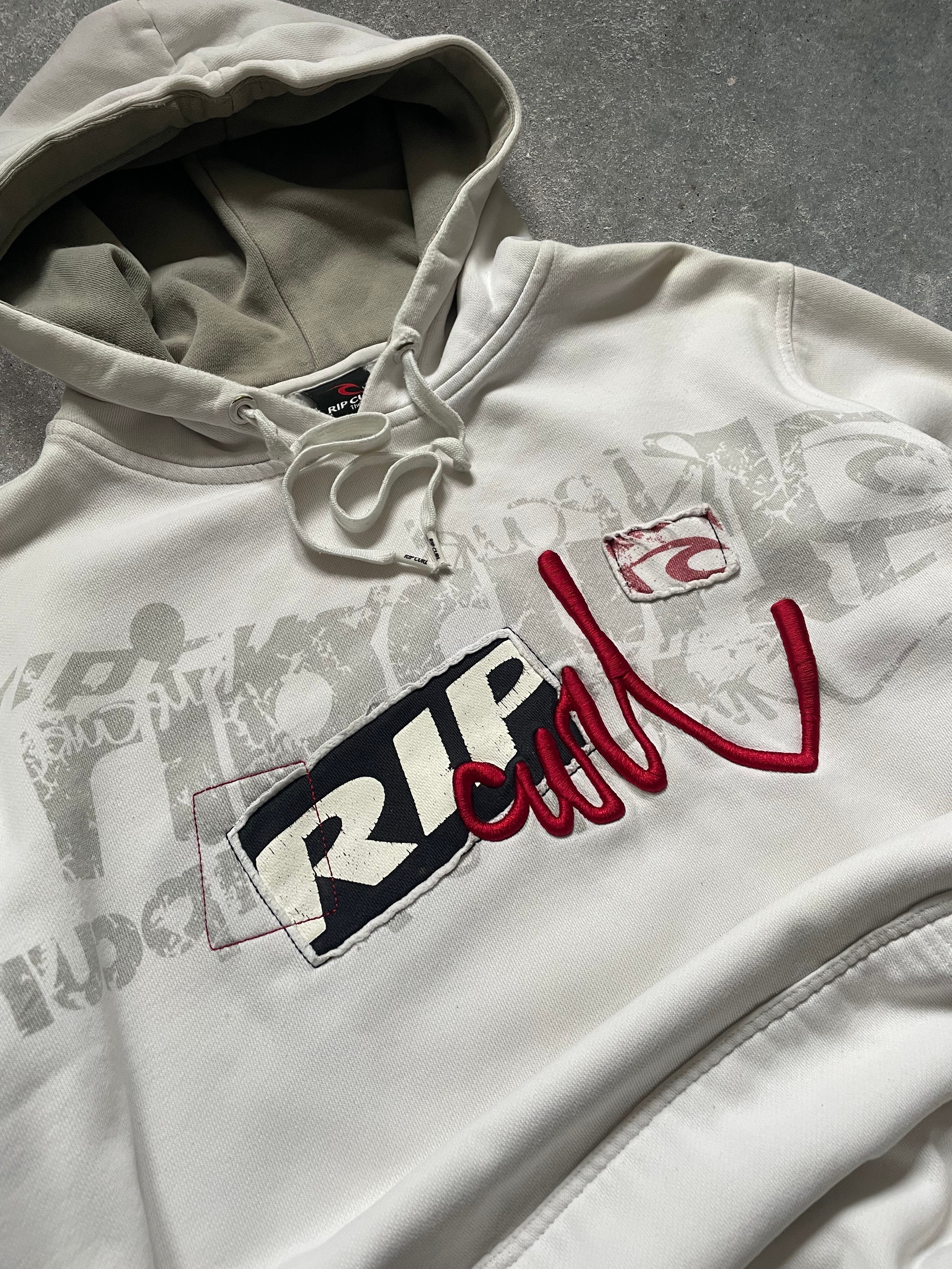 2000's Rip Curl Graphic Hoodie White (L)