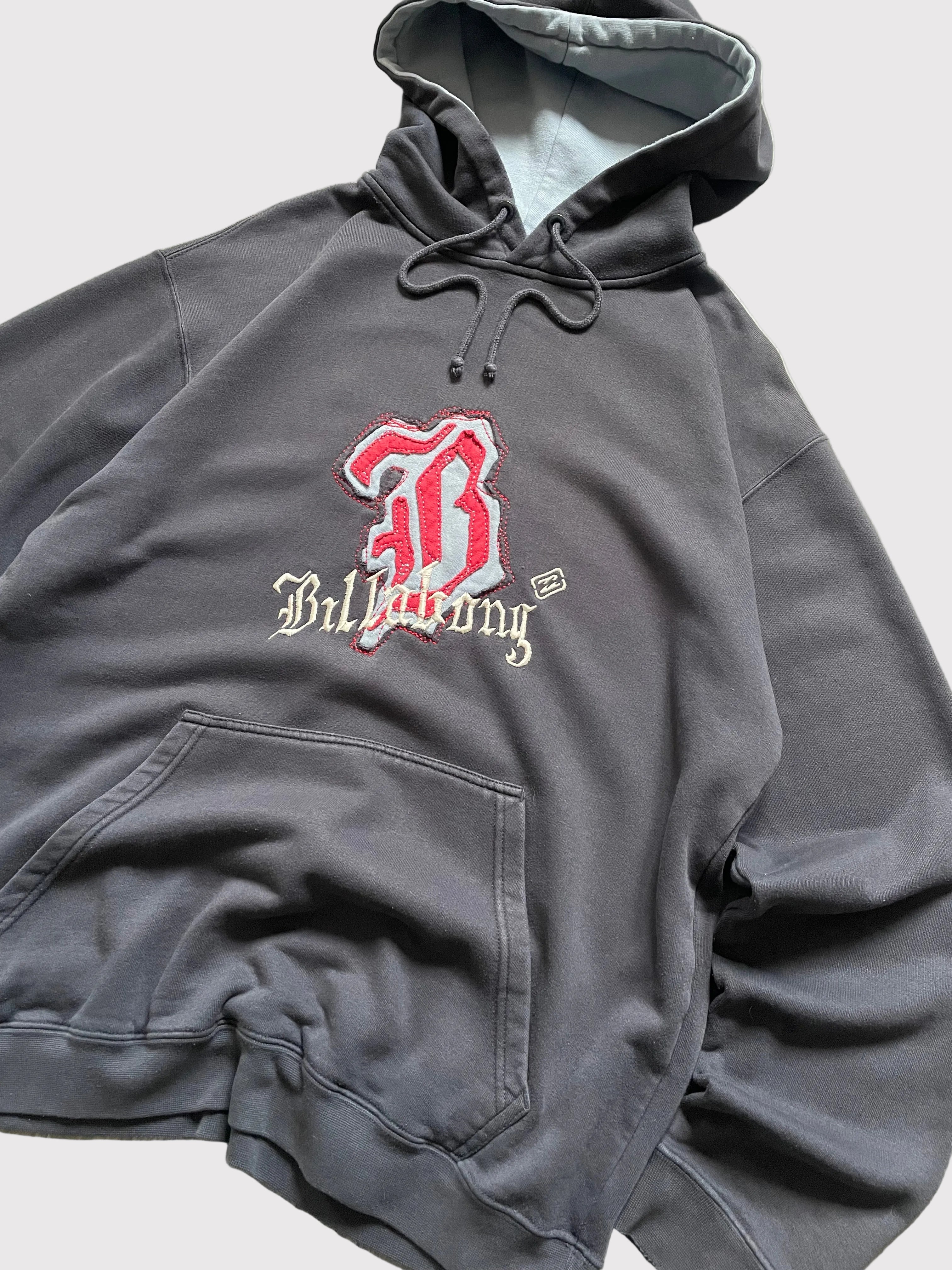 Billabong Graphic Hoodie Charcoal Grey 00's (M)