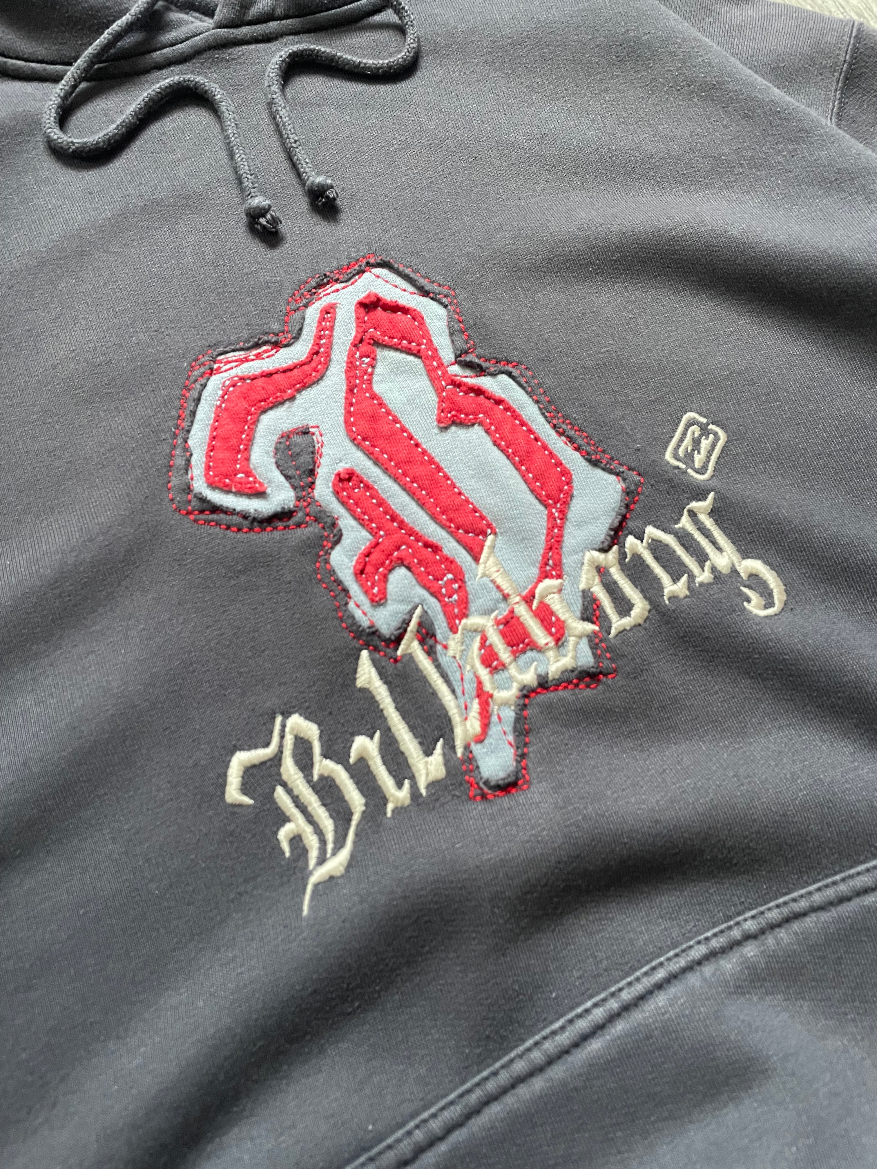 Billabong Graphic Hoodie Charcoal Grey 00's (M)