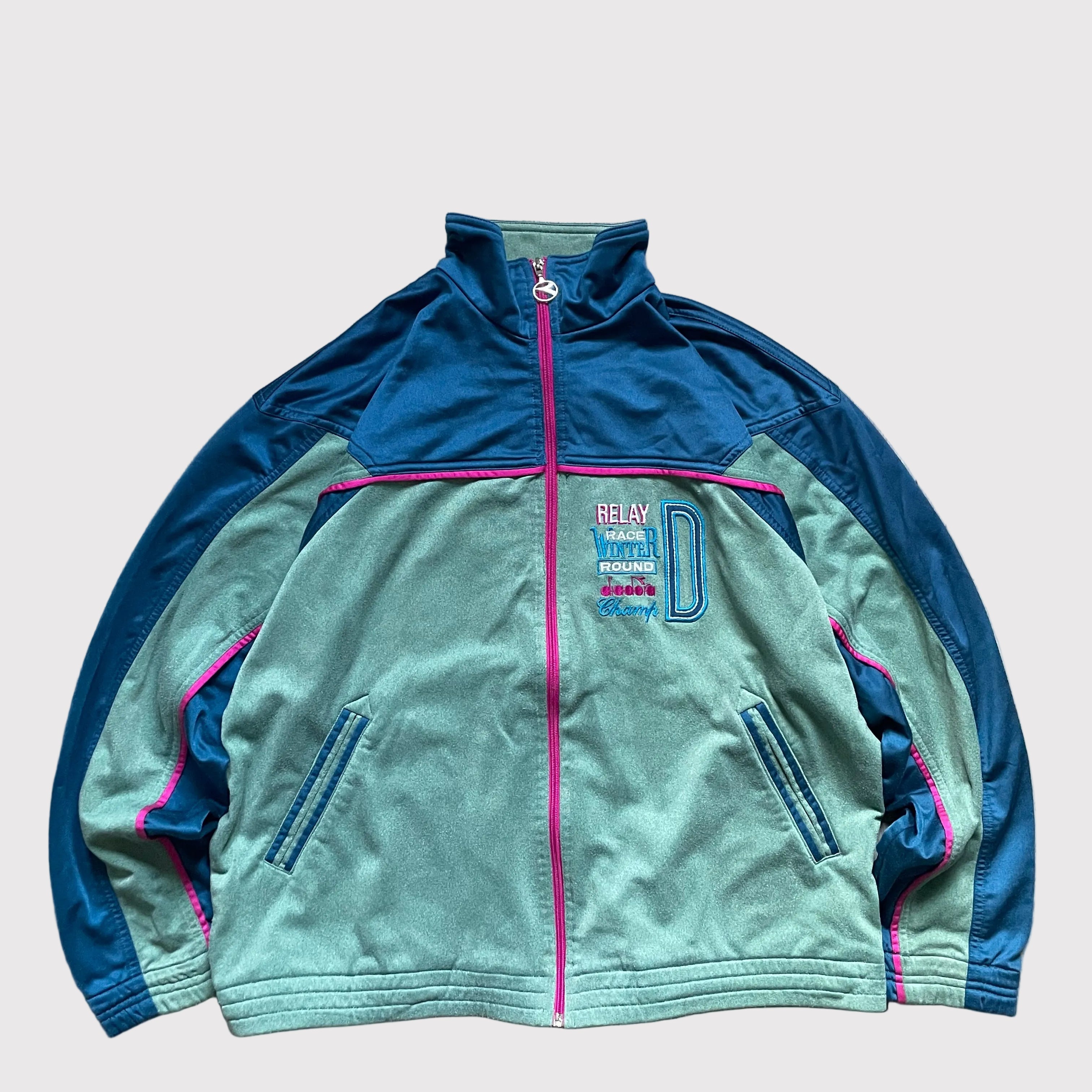Diadora Full-Zip Sports Jacket Green/Blue (XL)
