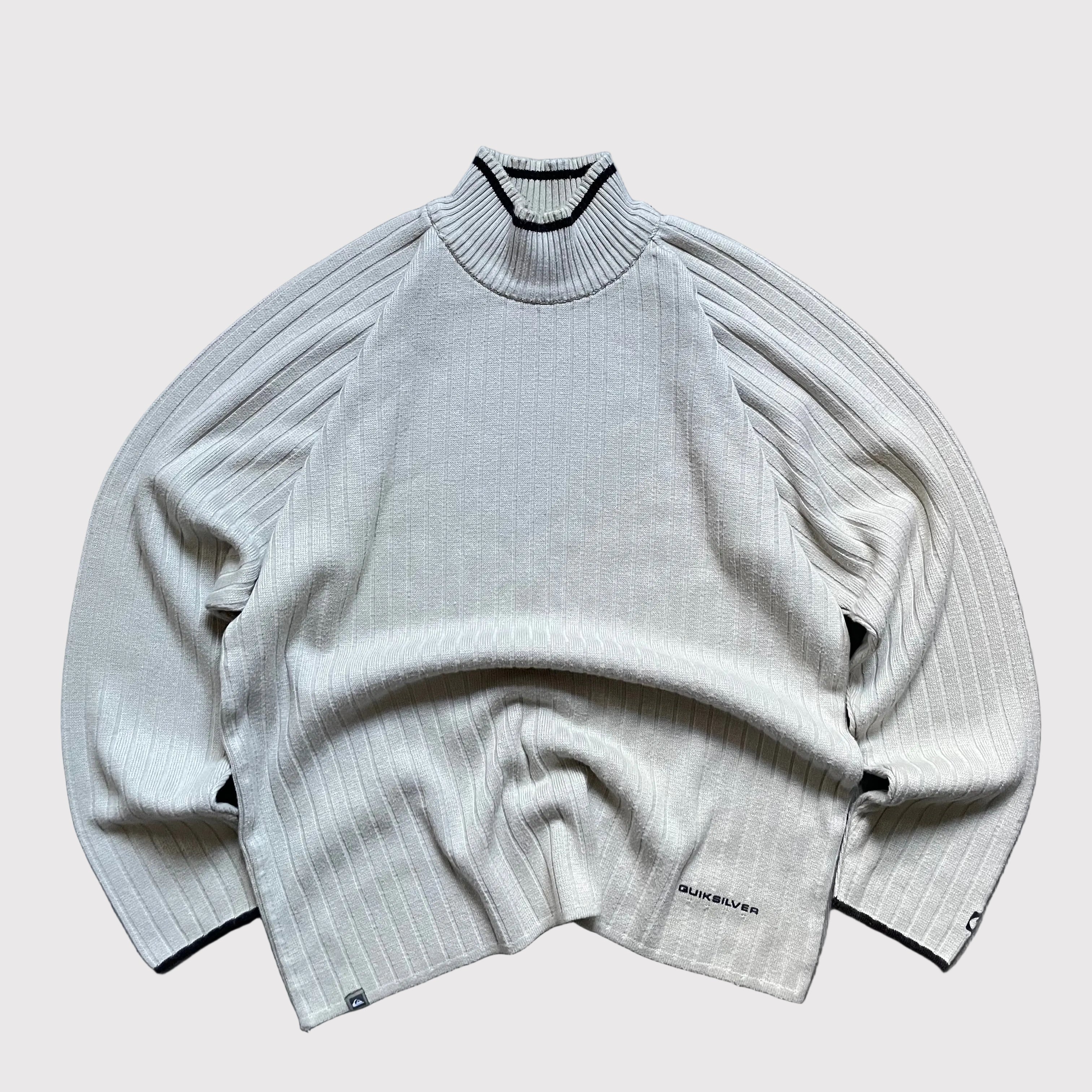 Vintage quicksilver knitted jumper, vintage Surf wear, turtle neck sweater