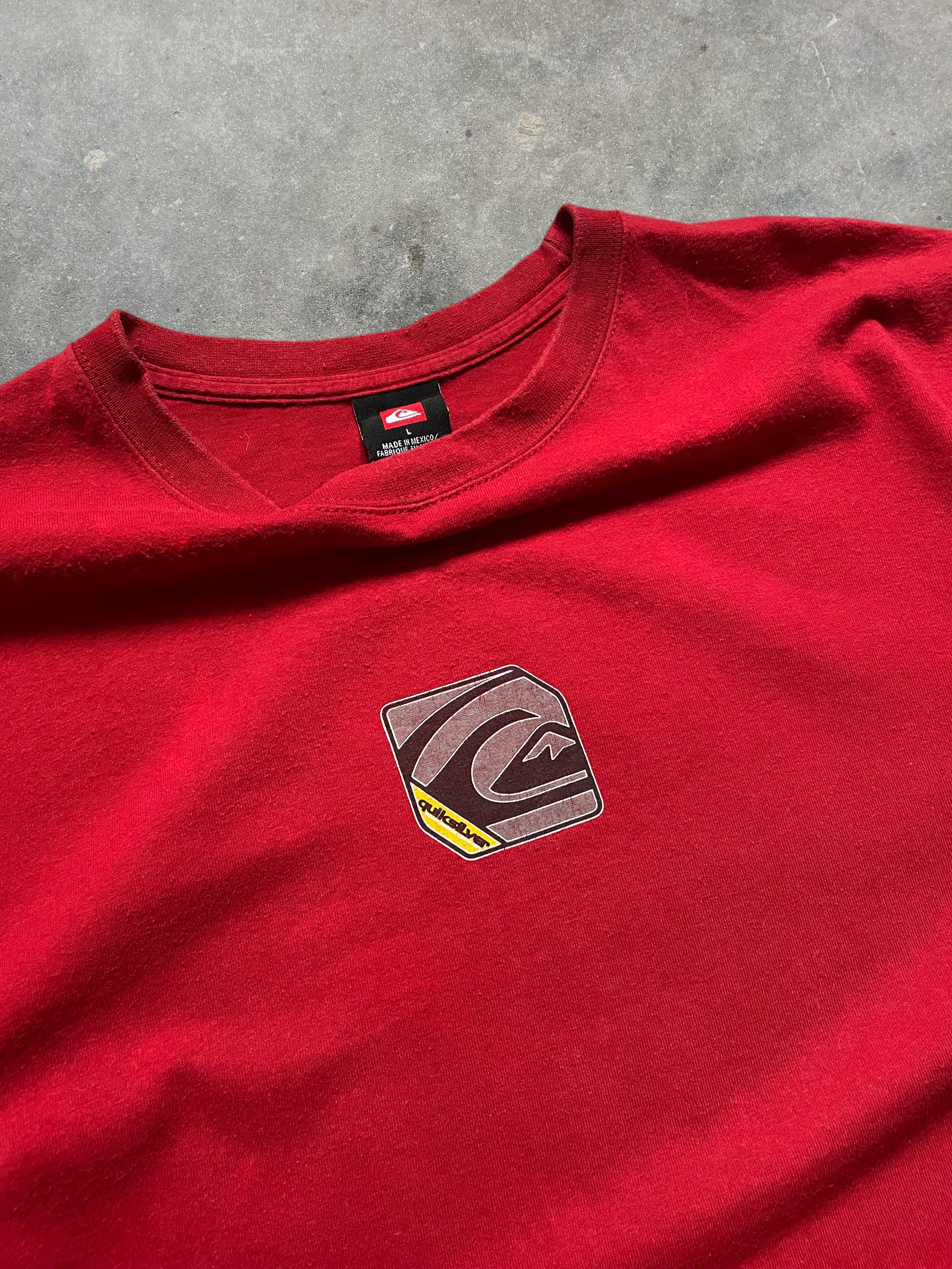 90's Quiksilver Graphic T-shirt Red (L)