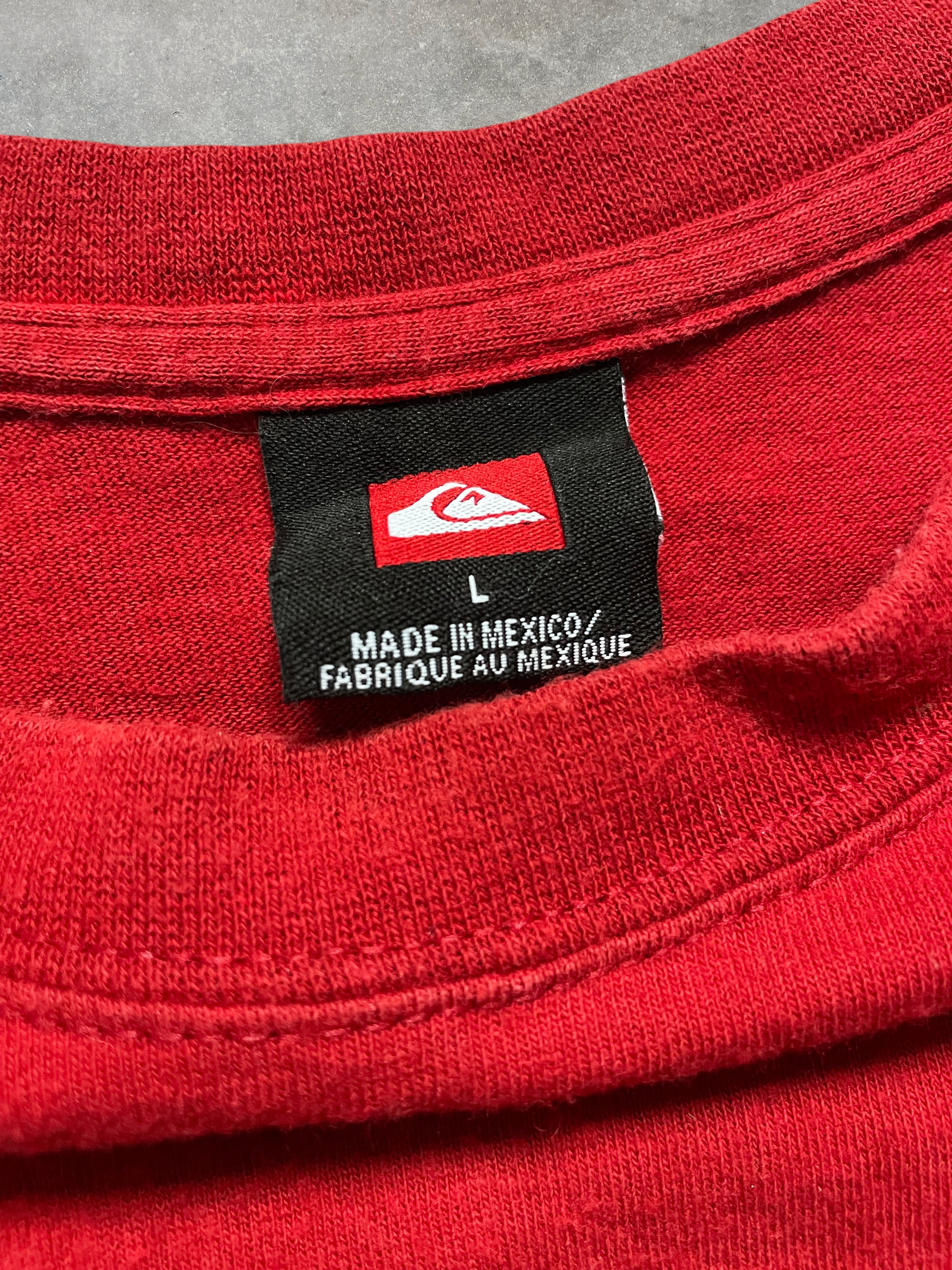 90's Quiksilver Graphic T-shirt Red (L)