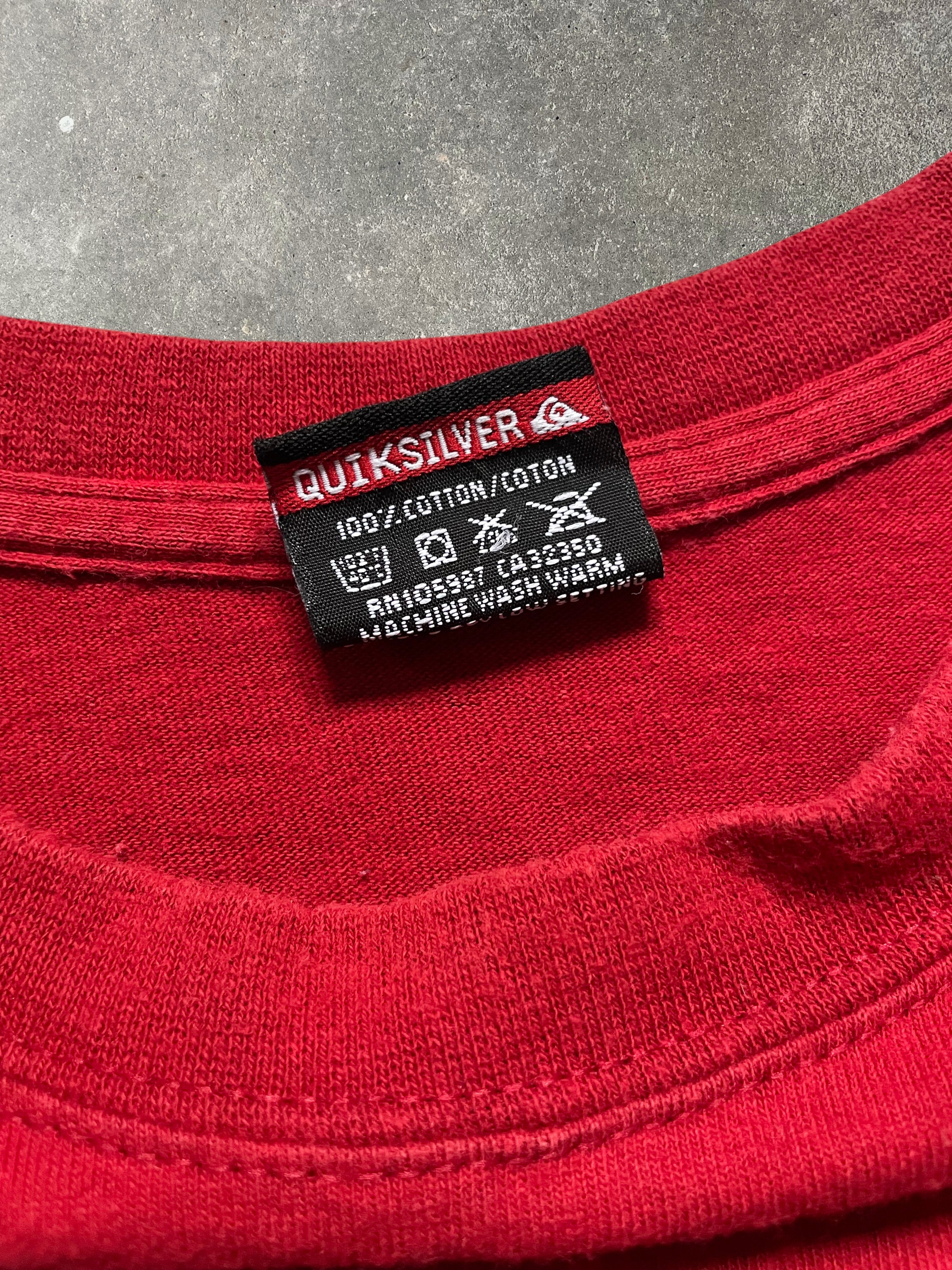 90's Quiksilver Graphic T-shirt Red (L)