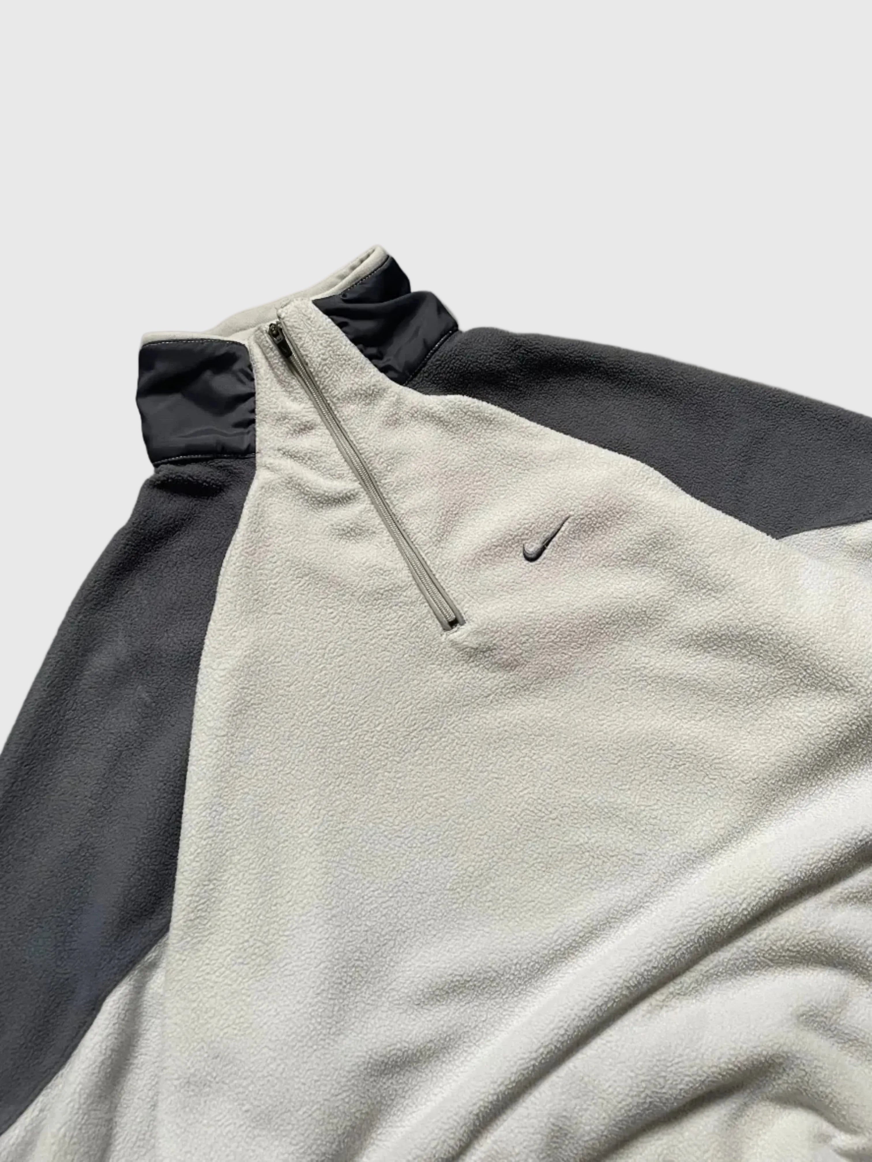 2000's Nike 1/4 Zip Fleece White/Grey (L)