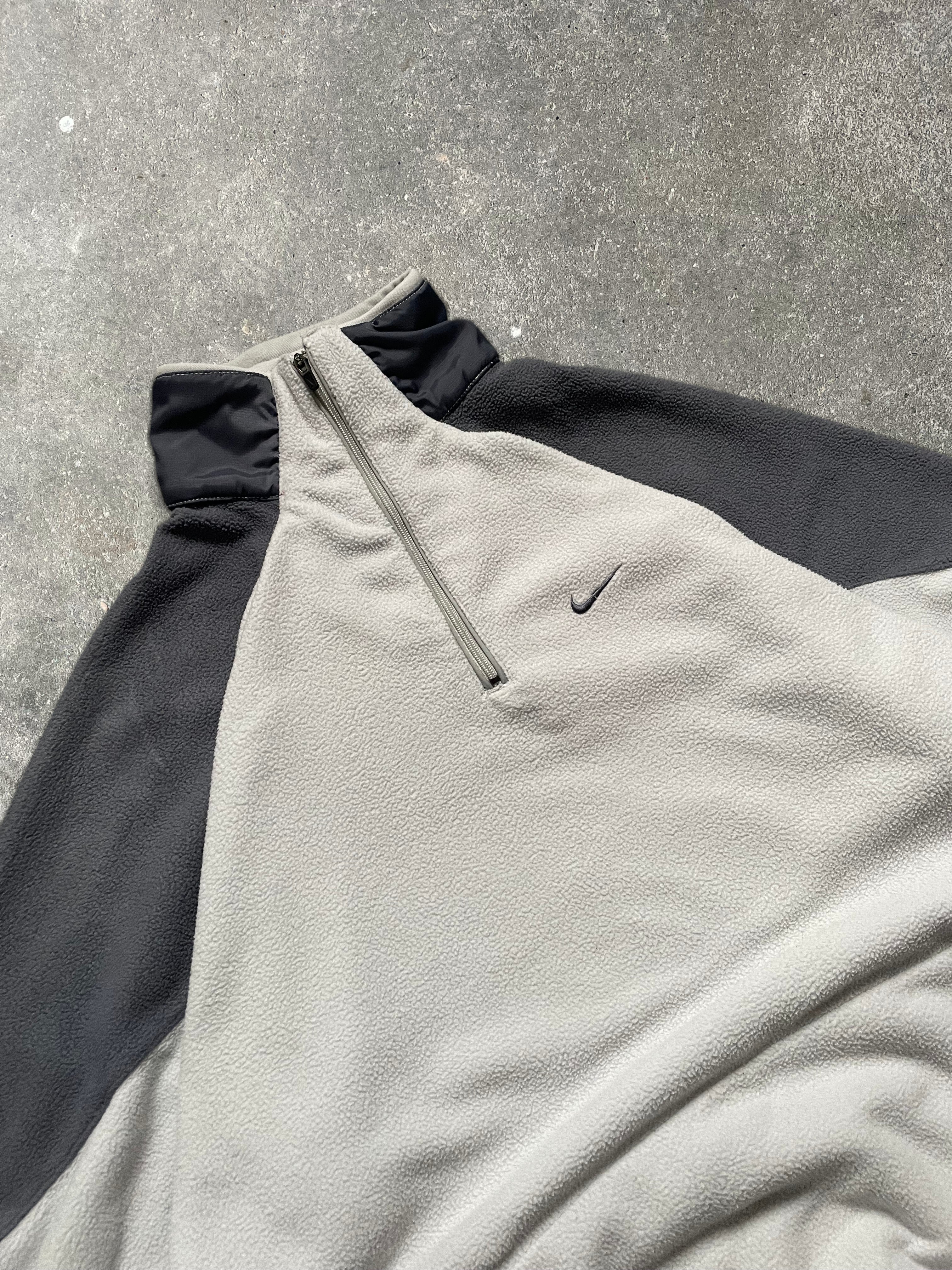 2000's Nike 1/4 Zip Fleece White/Grey (L)