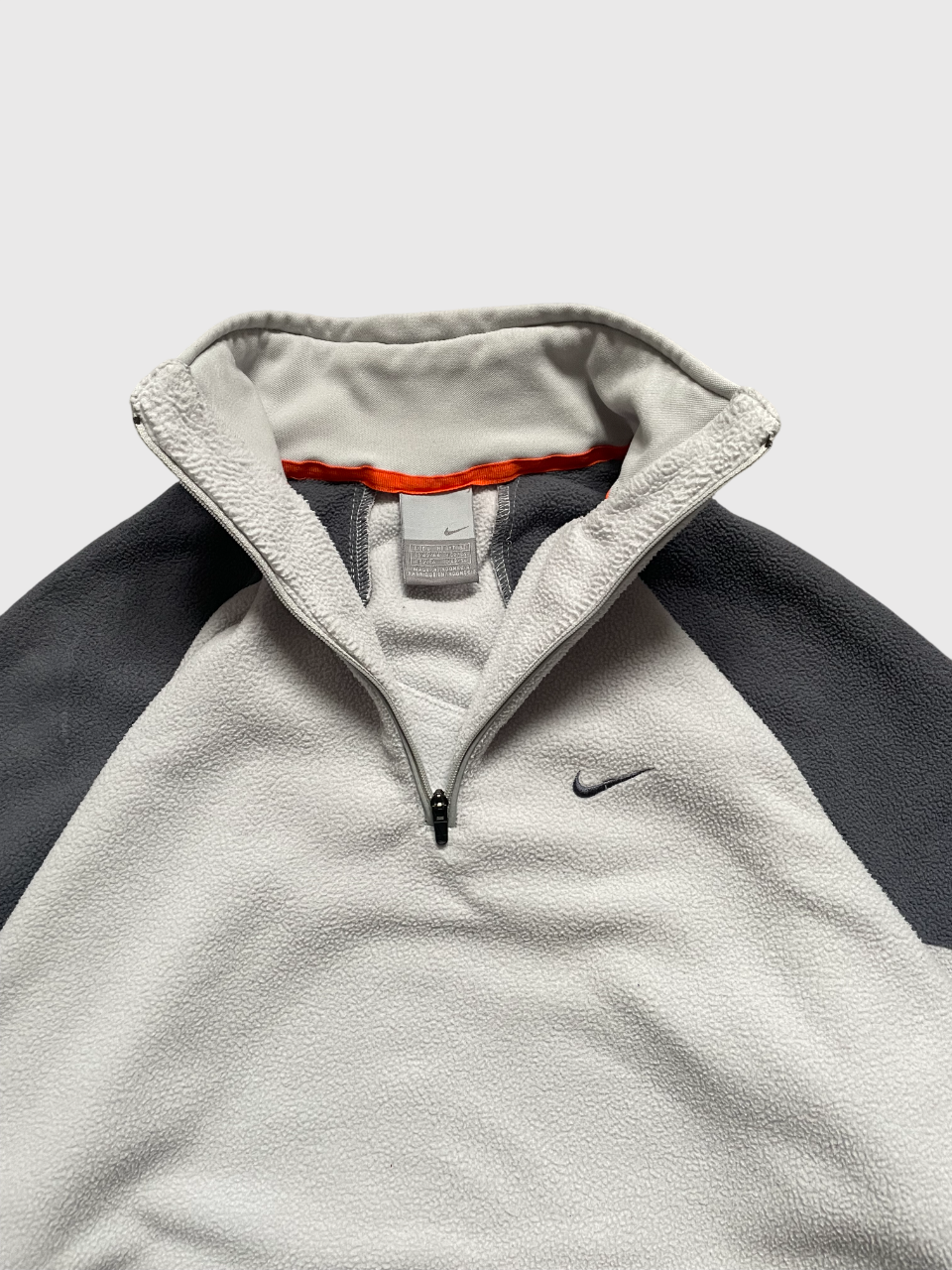 2000's Nike 1/4 Zip Fleece White/Grey (L)