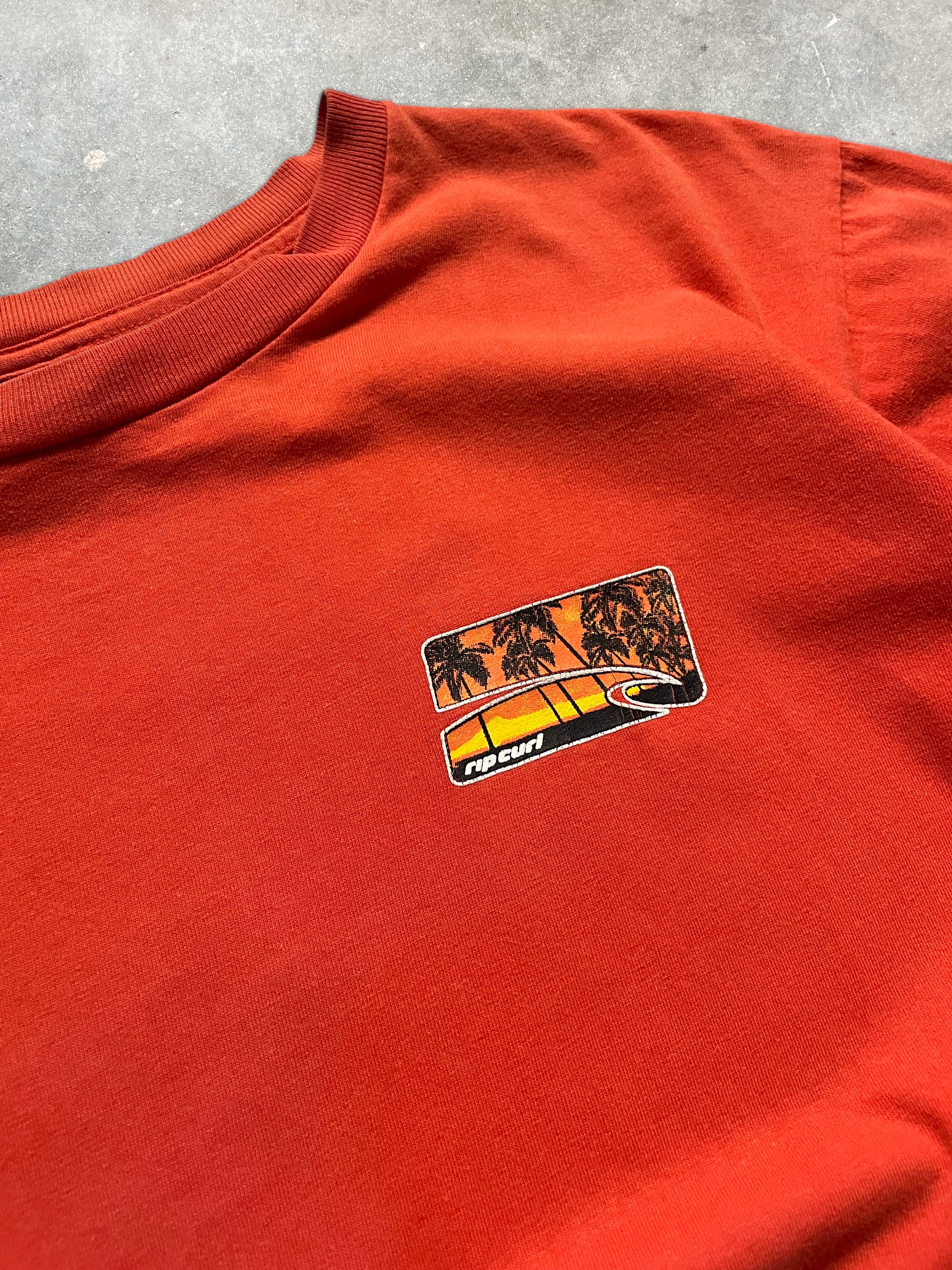 2000's Rip Curl Graphic T-shirt Orange (L)