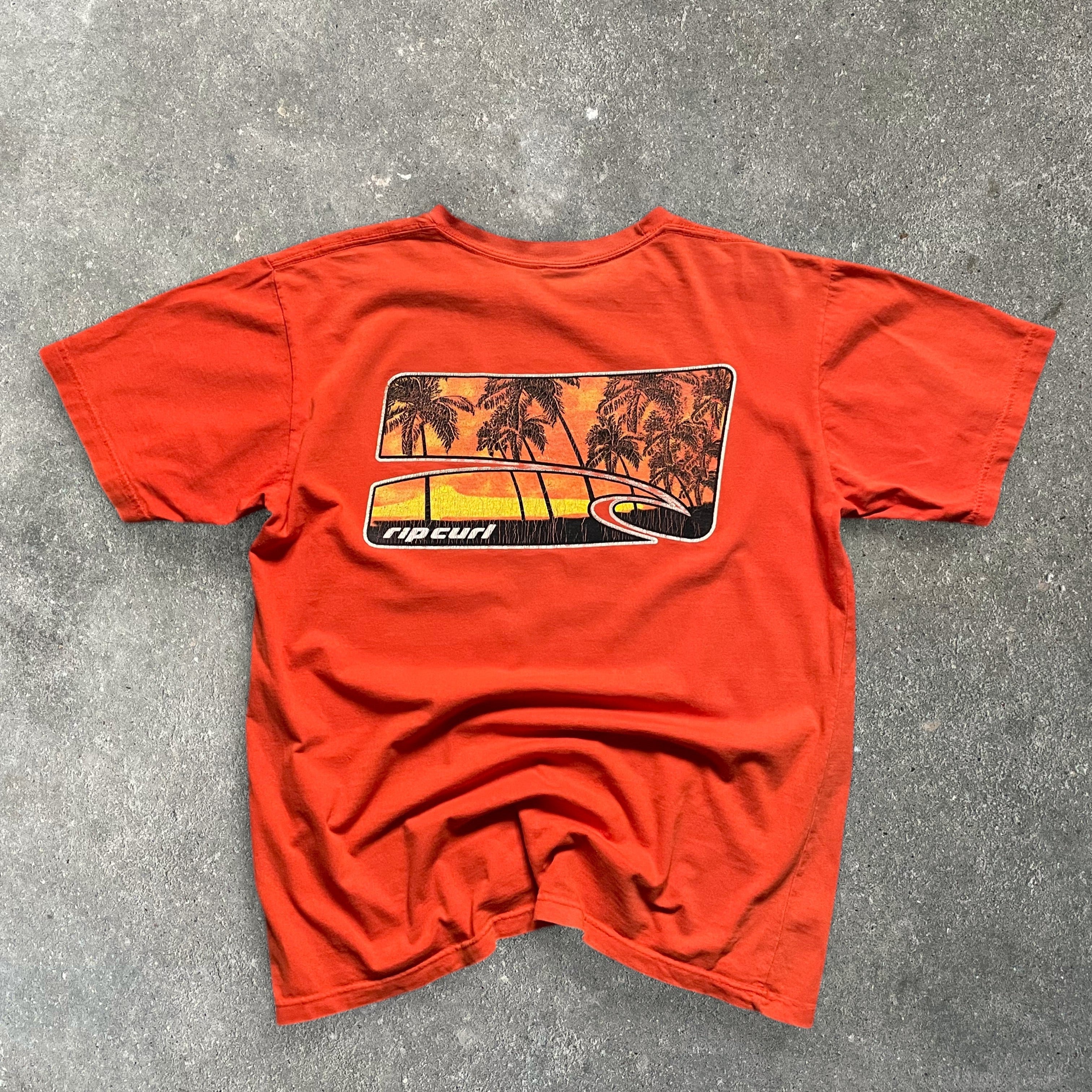 2000's Rip Curl Graphic T-shirt Orange (L)