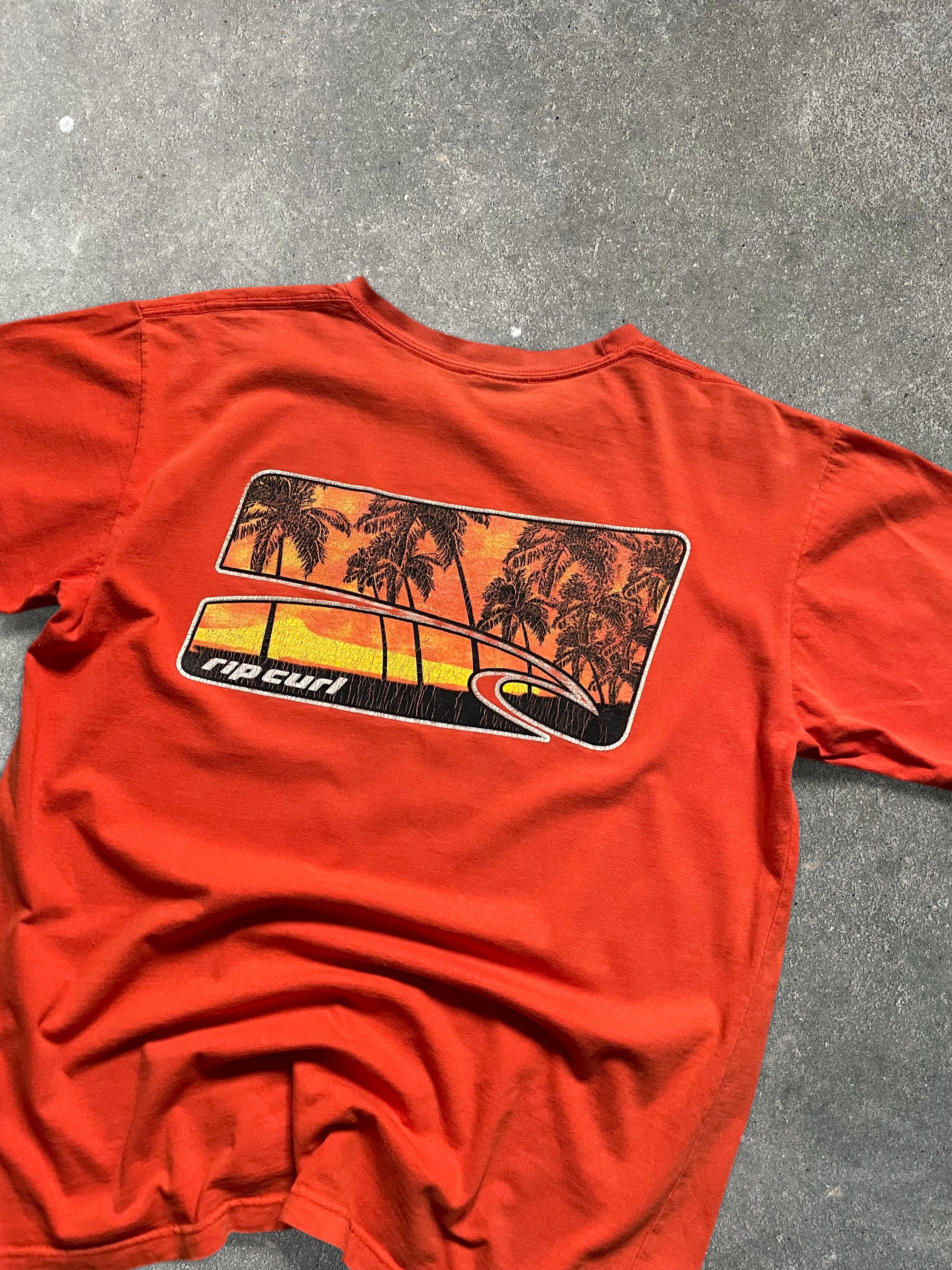 2000's Rip Curl Graphic T-shirt Orange (L)