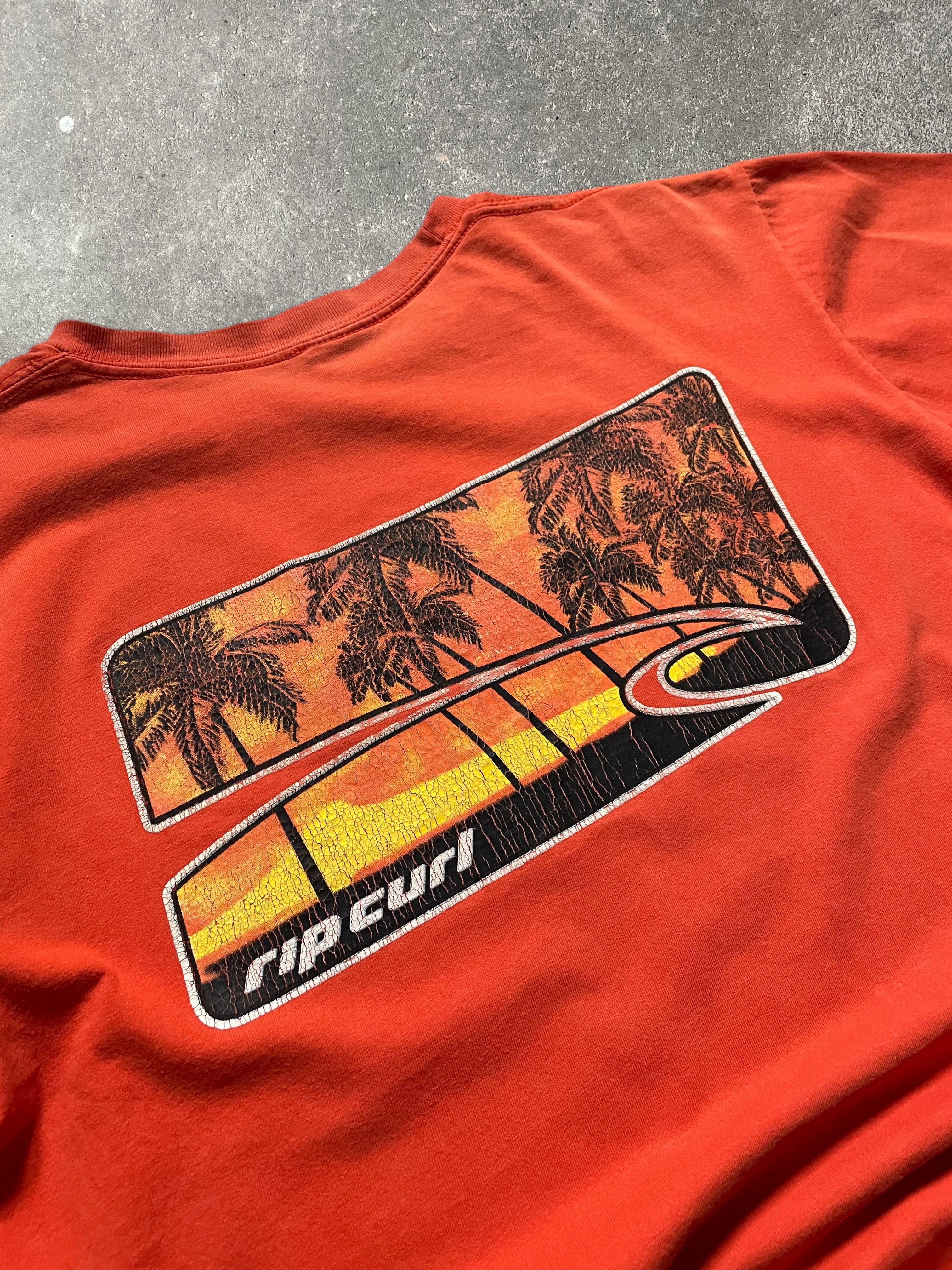2000's Rip Curl Graphic T-shirt Orange (L)