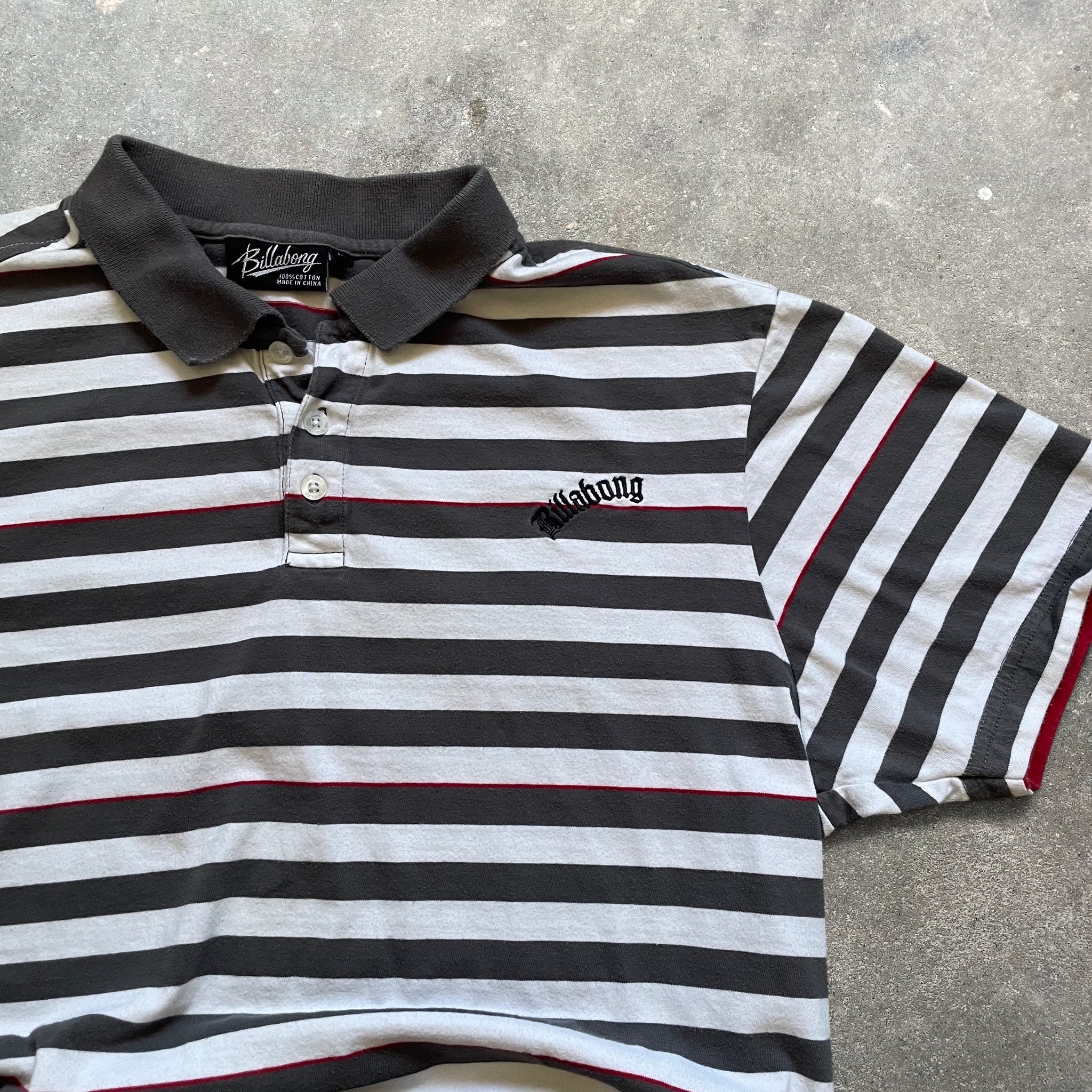 2000's Billabong Polo White/Grey (M)