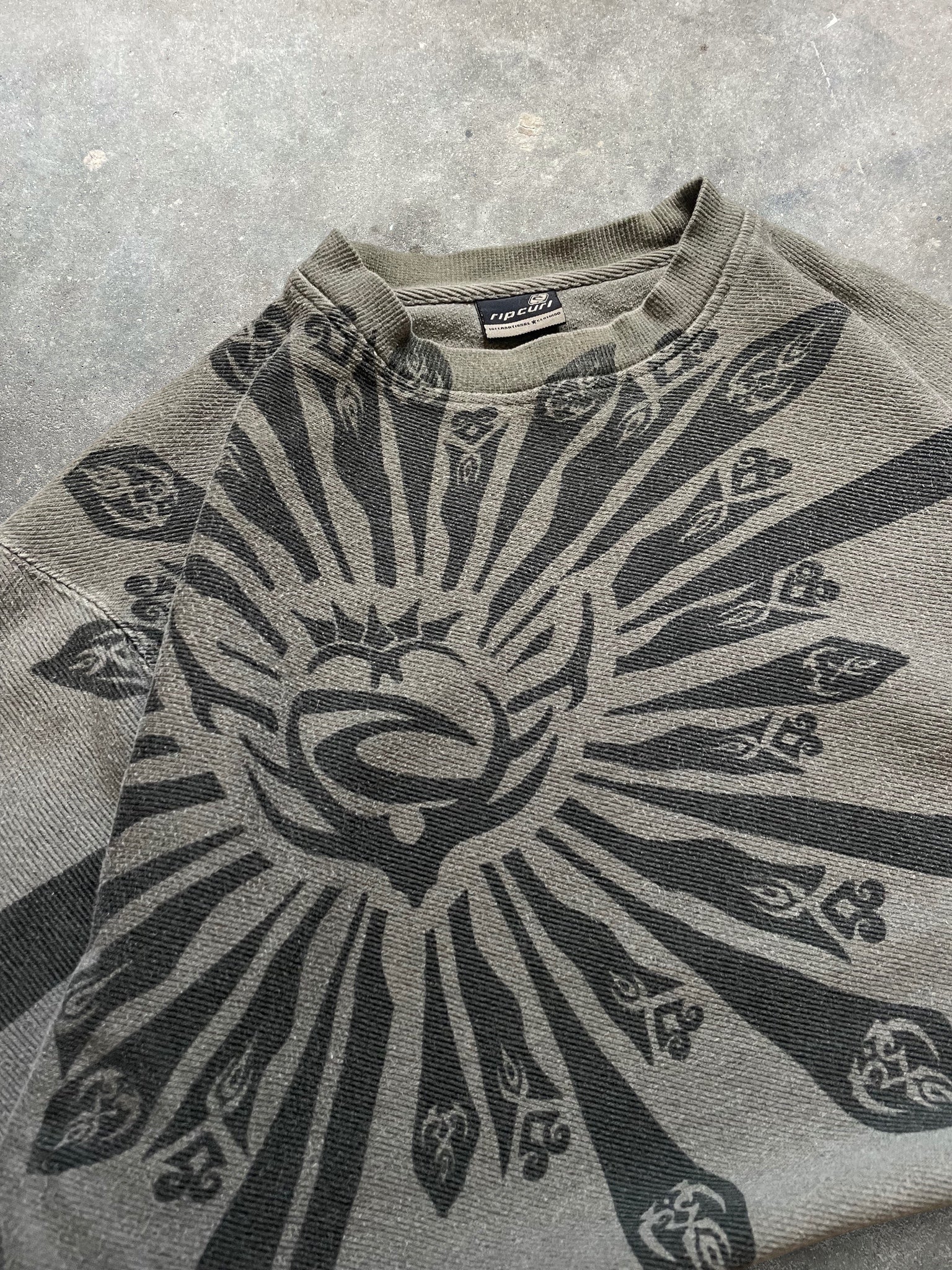 2000's Rip Curl Sweatshirt Olive Green (S/M)