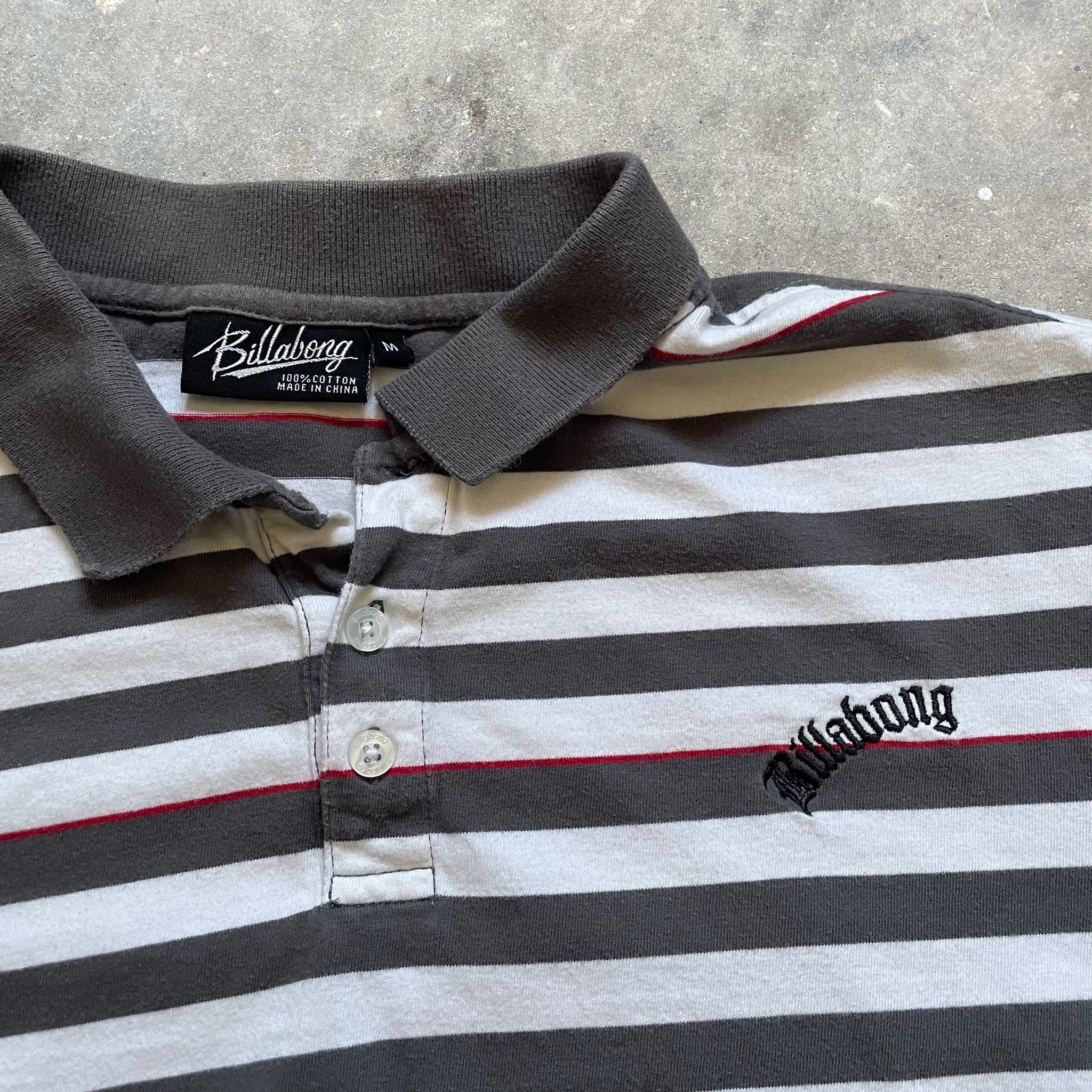 2000's Billabong Polo White/Grey (M)