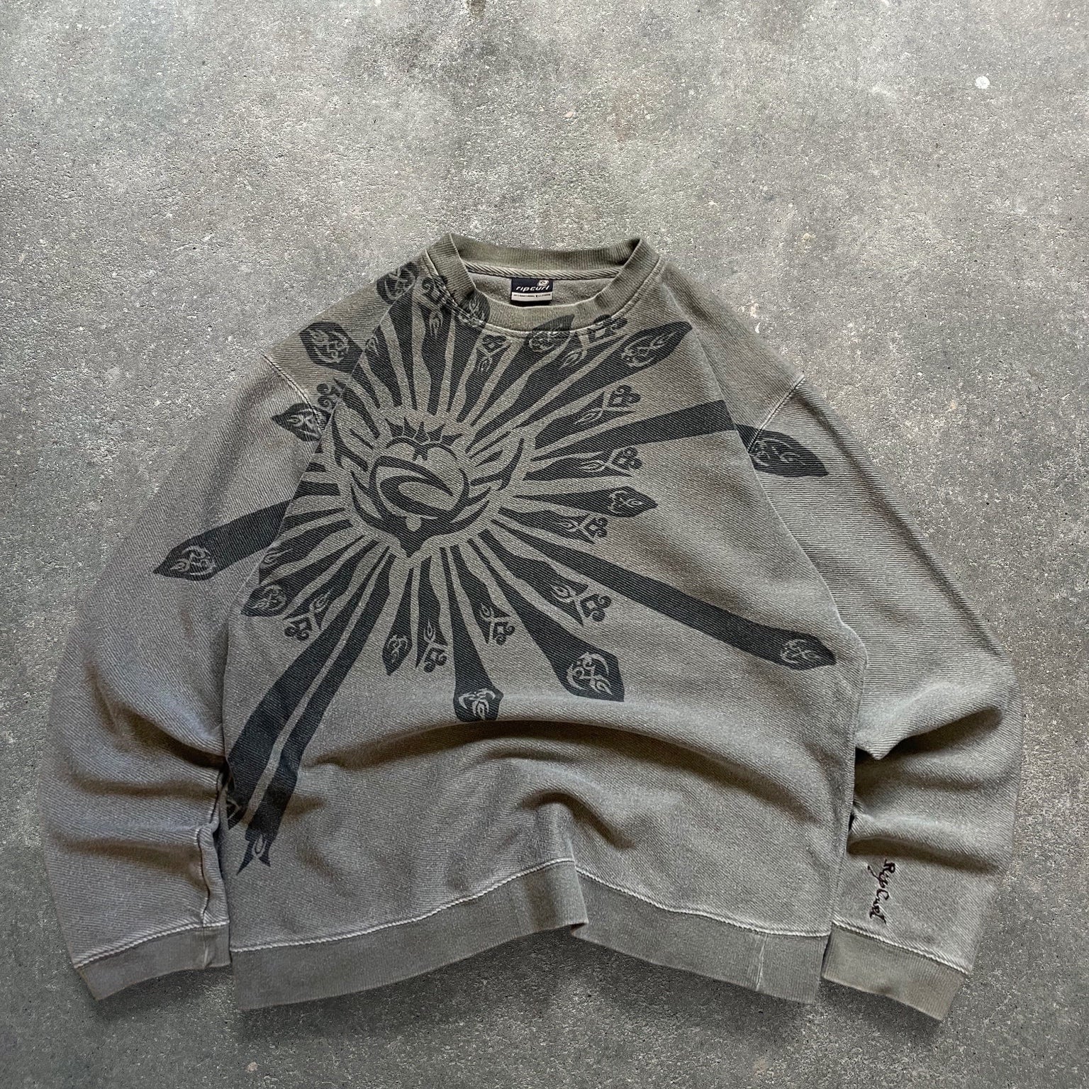 2000's Rip Curl Sweatshirt Olive Green (S/M)