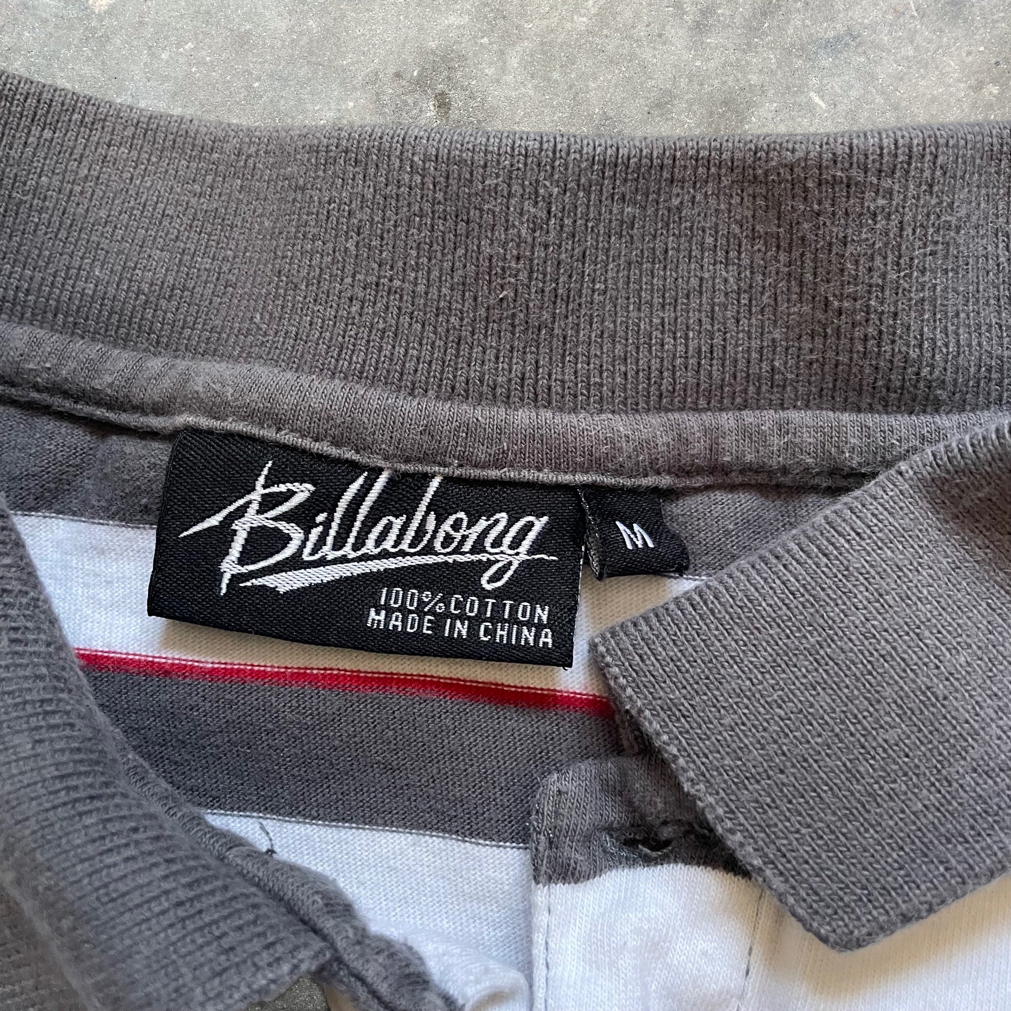 2000's Billabong Polo White/Grey (M)