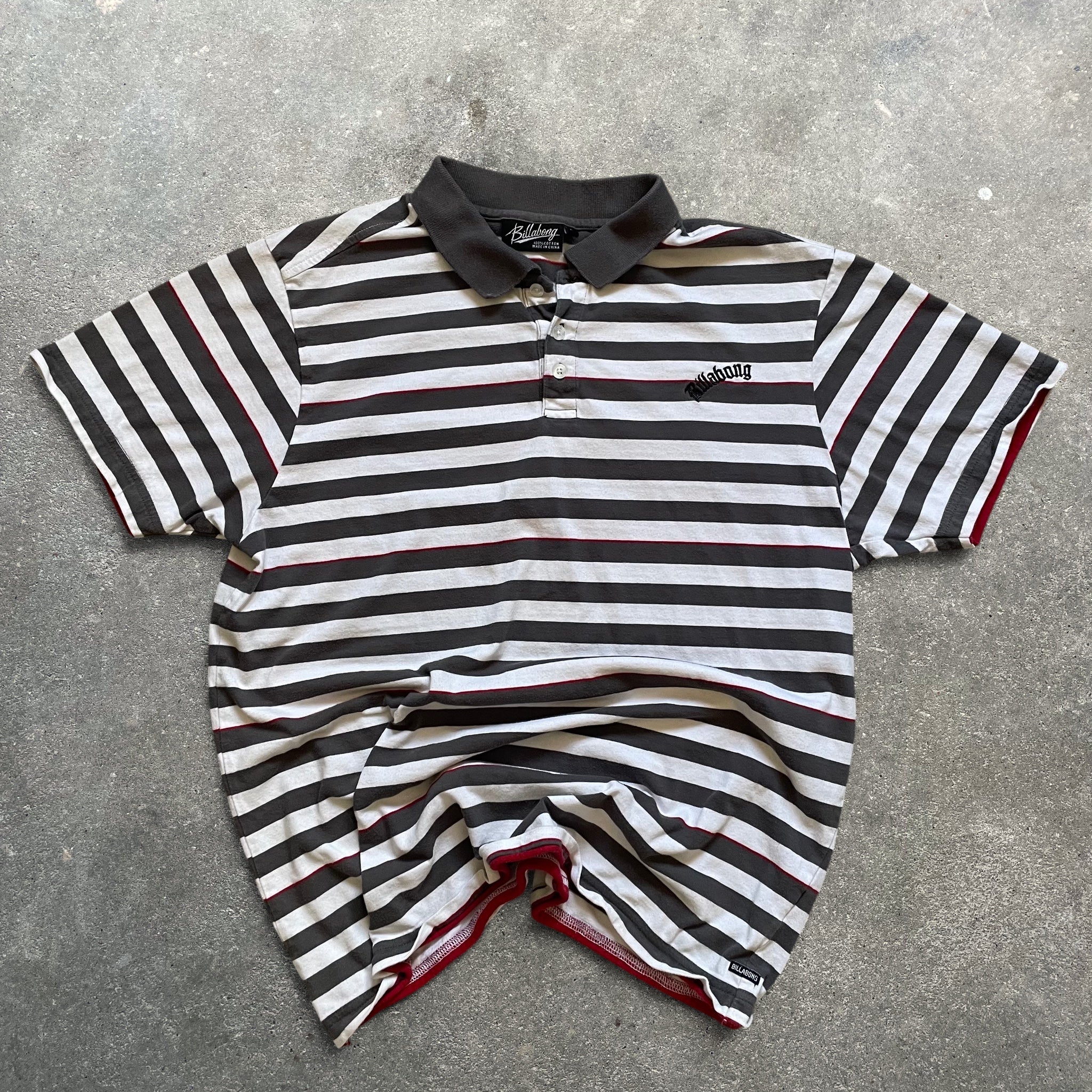 2000's Billabong Polo White/Grey (M)