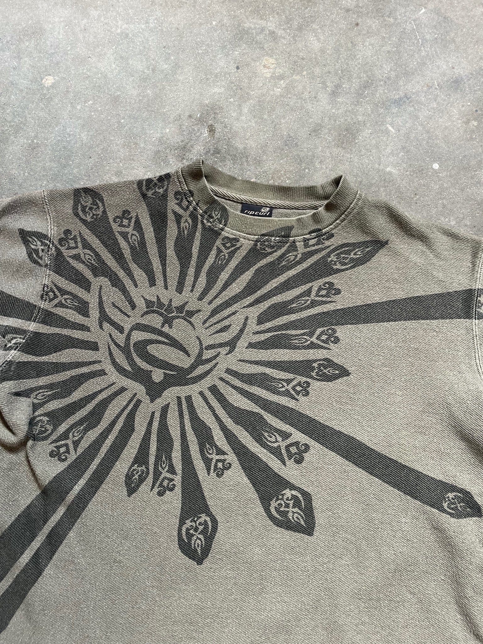 2000's Rip Curl Sweatshirt Olive Green (S/M)